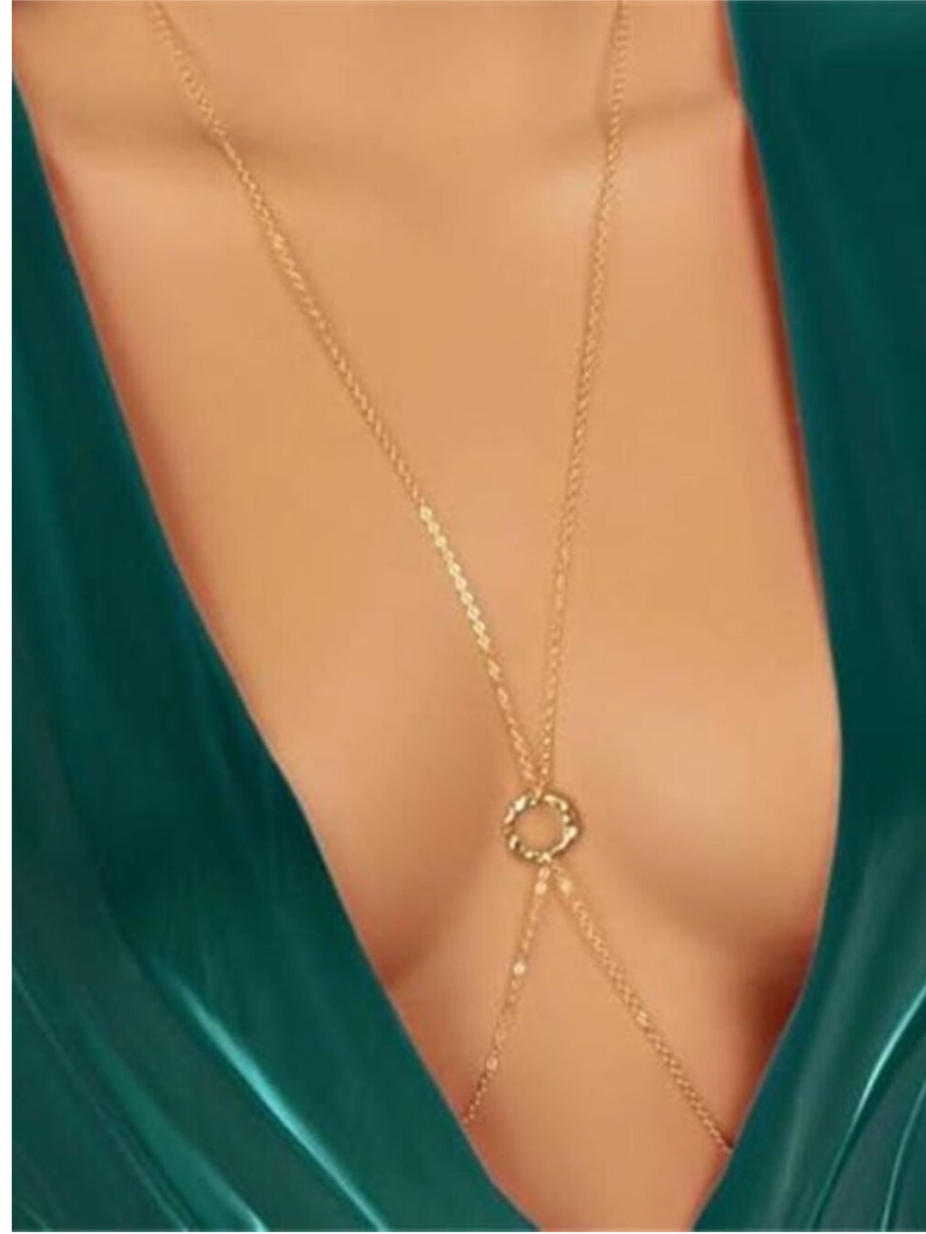 Body Chain 14k Gold Plated For Women, Sexy Layered Belly Waist Chain Crossover